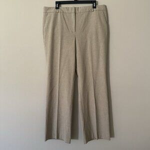 Talbots Women 16 Khaki Dress Pants Wide Leg Office Career Preppy Light Academia